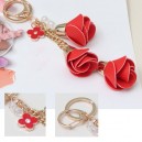 Floral Key Ring - Red