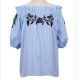 Fancy Knit Floral off shoulder blouse