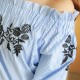 Fancy Knit Floral off shoulder blouse