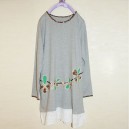Long Grey Floral Tunic