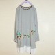 Long Grey Floral Tunic