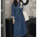 Denim one piece dress with belt