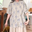 Blue Floral Printed Top