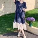 牛仔雪紡魚尾裙 