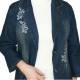 Embroidered Denim Jacket - L