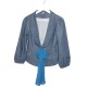 Denim Jacket with Ribbon - L