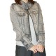 Stand Collar Denim Jacket - M