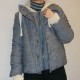 Peplum puffer Jacket with Knitted cap