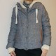 Peplum puffer Jacket with Knitted cap