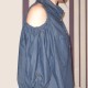 Denim shoulderless Shirt - Dark Blue