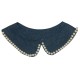 Denim Princess Collar - Dark Blue with beaded pearl