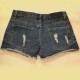 Denim shorts w/ beaded pearl - S