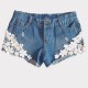 Fancy knit Denim Shorts - S