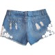 Fancy knit Denim Shorts - S