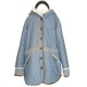 Quilted Denim fleece hooded Jacket - Blue