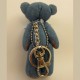牛仔Bear Bear掛飾 - 淺藍色