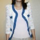 White lace Jacket w/ Denim Border