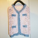 Pink lace Jacket w/ Denim Border