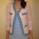 Pink lace Jacket w/ Denim Border