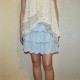 Embroidered Tiered Denim Skirt - M