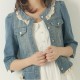 牛仔lace Jacket - S