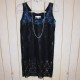 Denim + Lace Vest - Dark Blue + Black