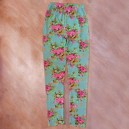 Green Floral Tight Pants / Leggings