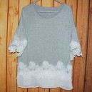 Chiffon Lace Blouse - Grey