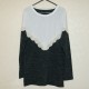Lace Knit Sweater - Grey + White