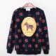 Floral Cotton Fleece Sweater